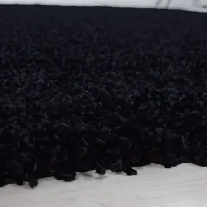 Abaseen 80x150 cm Black Thick Pile soft Shaggy Modern Rug