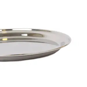 Argon Tableware Round Stainless Steel Serving Tray - 25.5cm