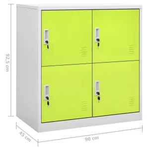 Berkfield Locker Cabinets 5 pcs Light Grey and Green 90x45x92.5 cm Steel