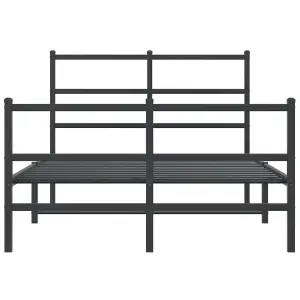 Berkfield Metal Bed Frame without Mattress with Footboard Black 120x190cm