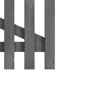 Outdoor Wooden Side Gate in Grey Finish Freestanding Picket Fence Gate W 120cm H 90cm