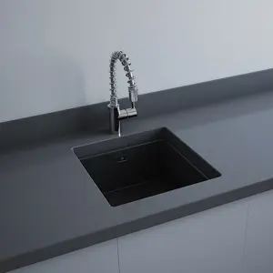 RAK Ceramics Silvia 450mm Fire Clay Undermount Kichen Sink Matt Black