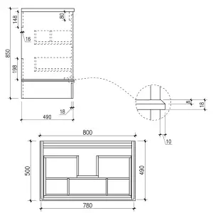 Beckett White Floor Standing Traditional Bathroom Vanity Unit & Basin (W)800mm (H)850mm