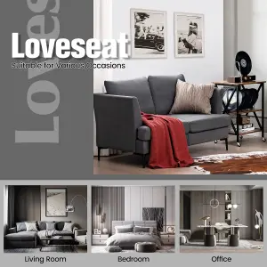 Costway Modern Upholstered 2-Seater Sofa Loveseat Couch w/ Padded Cushions