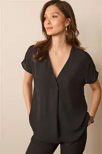 Womens Next Black Short Sleeve Overhead Top - Black