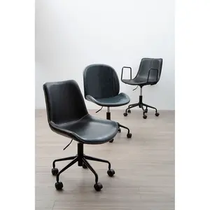 Interiors By Premier Claw Base Black Leather Home Office Chair, Upholstered Seat Of Office Chair, Height Adjustable Swivel Chair