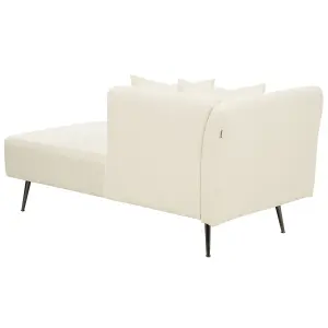 Left Hand Boucle Chaise Lounge White RIOM