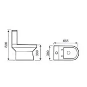 Premium COMFORT HEIGHT Toilet Set (Lyon ) - Rimless Pan - Cistern - Soft Close Seat - Includes Chrome Flush Button