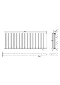 Square Horizontal Double Panel Radiator - 600mm x 1572mm - 5589 BTU - Satin White