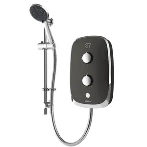 Aqualisa 9.5kw eMotion Midnight Grey Electric Shower Digital Display + Riser