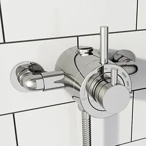 Thermostatic Concentric Exposed Shower Mixer + Riser Rail 135mm to 150mm Centres