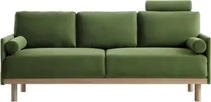 Timber Fern Green Velvet Sofa, 3-Seater - Daals - Sofas