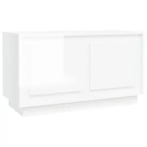 Berkfield TV Cabinet High Gloss White 80x35x45 cm Engineered Wood