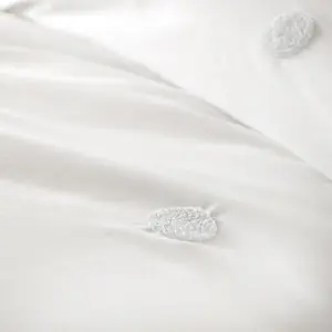 Dot Garden Cotton Solid Colour Duvet Cover Set with Pillowcases White/White Dots / King Duvet Cover + 2 Standard Pillowcases