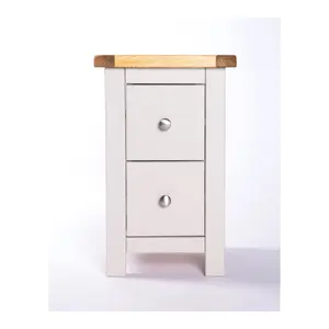 Argenta 2 Drawer Petite Bedside Table Chrome Knob