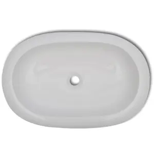 Belfry Bathroom 250mm L Ceramic Oval Countertop Basin Sink White