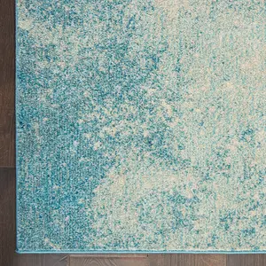 Navy Light Blue Luxurious Modern Abstract Dining Room Rug-160cm X 221cm