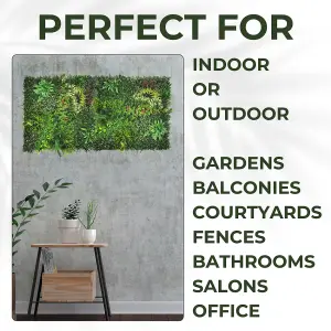 Artificial Plant Flower Living Wall Panels Realistic - Lush Lonsdale - Indoor / Outdoor - 1m x 1m - Home, Garden, Office