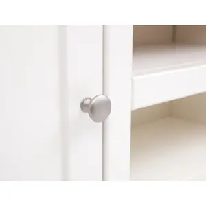 Cosenza Off White 2 Door TV Cabinet Chrome Knob