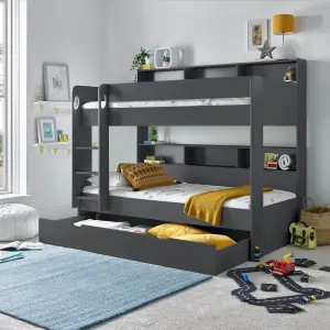 Olly Onyx Grey Storage Bunk Bed Without Drawer