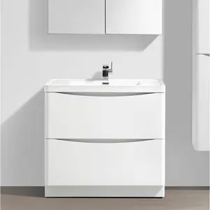 Stanhope 900mm Single Bathroom Vanity with Semi-Recessed Resin Basin Gloss White