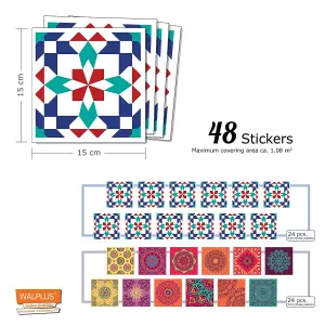 Walplus Persian Mandala Azulejo Combo Mix Tile Stickers