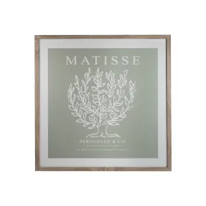 Matisse style Natural & Green Framed print (H)75cm x (W)75cm