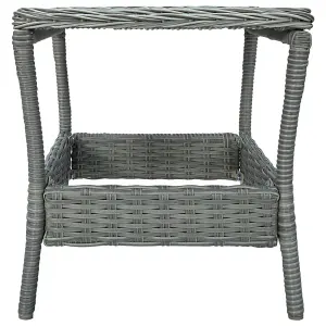 Berkfield Garden Table Light Grey 45x45x46.5 cm Poly Rattan