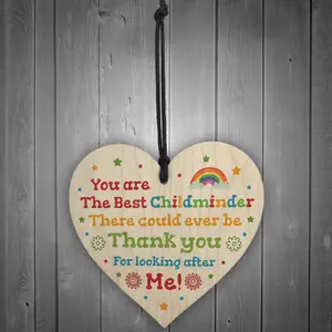 Thank You Childminder Gift Wood Heart Leaving Nursery Teacher Pre School Keepsake