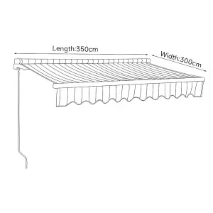 Blue and White Aluminum Alloy Sunshade Oxford Cloth  Garden Sun Shade Canopy Outdoor Folding Awning 3.5 m x 3 m