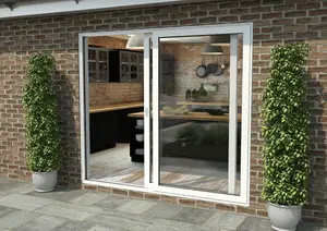 Green & Taylor White Aluminium External Sliding Doors - LH Sliding / RH Fixed - 2390 x 2090mm (WxH)