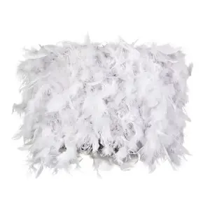 Modern Designer Real Grey Feather Drum Lamp Shade with Inner Cotton Lining