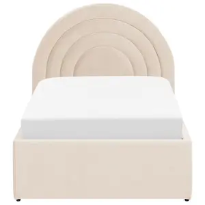 Velvet EU Single Size Ottoman Bed Beige ANET