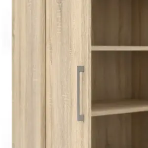 Prima Bookcase 4 Shelves with 2 Doors in Oak