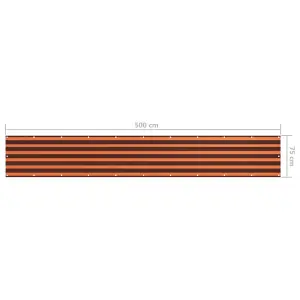 Berkfield Balcony Screen Orange and Brown 75x500 cm Oxford Fabric