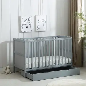 Draper Cot Bed with Mattress Grey