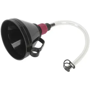 Heavy Duty Valved Funnel with Flexible Spout and Filter - 160mm Diameter for Safe Pouring