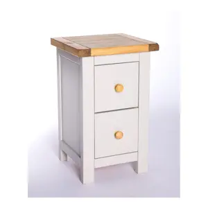 Pompey 2 Drawer Bedside Table Light Grey