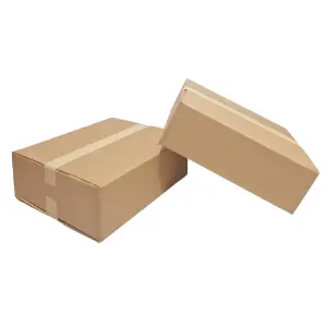 Strong Double Wall Cardboard Boxes 16.5" x 14" x 4" 19 Litres Storage Packing Moving House Sturdy Shipping Boxes (Pack of 10)