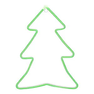 Green LED White Tree Silhouette (H) 406mm