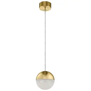 Luminosa Kichler Moonlit Integrated LED Spherical Pendant Ceiling Light Champagne Gold, 3000K