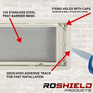 Roshield Pest Mesh Vent Cover - Dark Grey Standard