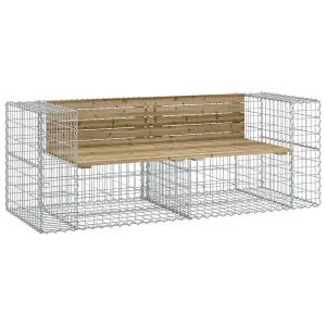 Berkfield Garden Bench Gabion Design 184x71x65.5 cm Impregnated Wood Pine