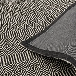 Modern Rug, Handmade Wool Rug for Bedroom, Geometric Rug, 4mm Thickness Black/White Dining Room Rug-160cm X 230cm