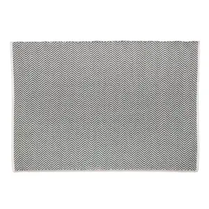 Woven Indoor Outdoor Washable Herringbone Reversible Rug Warm Grey - 160cm x 230cm