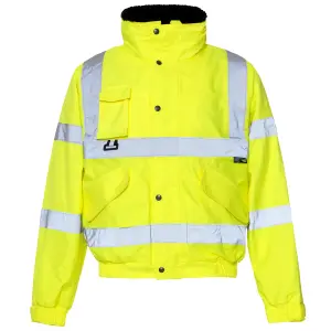 Hi-Vis Breathable Bomber Jacket 300D C3 Mesh Lined EN471 - Yellow - 4Xlarge