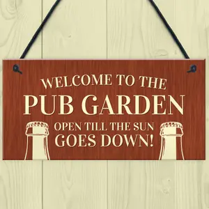 Red Ocean Novelty Pub Garden Sign For Home Bar Garden Decor Gift Hanging Signs