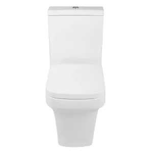 SunDaze Short Projection Close Coupled Bathroom Toilet Cistern Soft Close Seat Compact WC