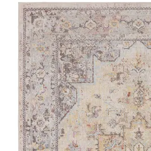 Traditional Persian Bordered Abstract Floral Easy to clean Rug for Dining Room-200cm X 290cm