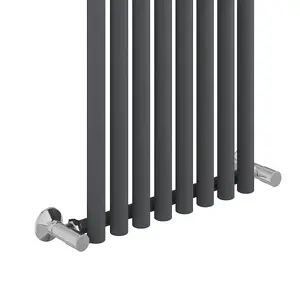 Right Radiators 1600x545 mm Single Vertical Round Column Style Designer Radiator Heated Rads Anthracite